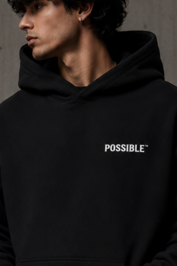 POSSIBLE™ Black Hoodie — ~~IM~~POSSIBLE Edition